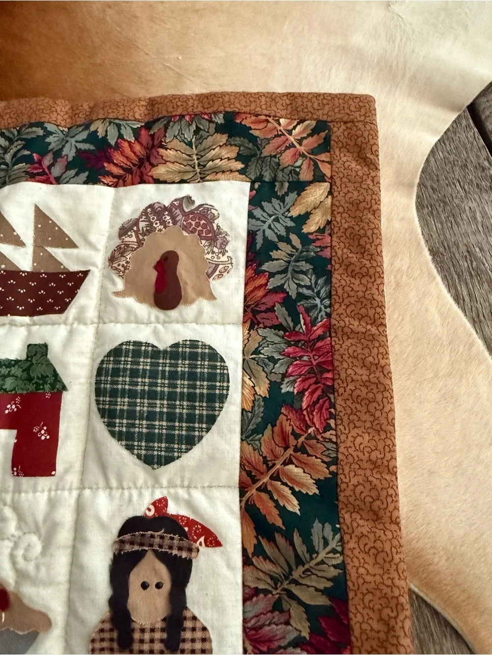 Adorable Miniature Thanksgiving Theme Quilt Square